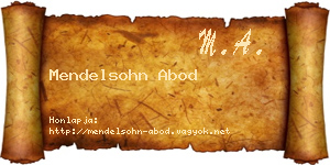Mendelsohn Abod névjegykártya